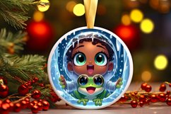 Round Christmas Ornament Sublimation|Clipart Product Image 1