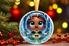 Round Christmas Ornament Sublimation|Clipart Product Image 1
