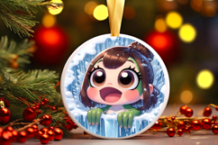 Round Christmass Ornament PNG Product Image 1