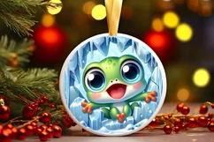 Round Christmas Ornament Sublimation|Clipart Product Image 1