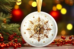 Round Christmas Ornament Sublimation|Clipart Product Image 3
