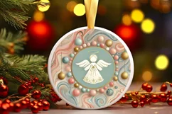 Round Christmas Ornament Sublimation|Clipart Product Image 2