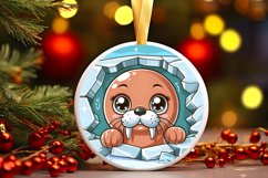 Round Christmas Ornament Sublimation|Clipart Product Image 1