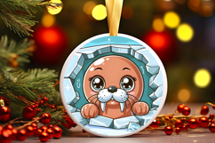 Round Christmass Ornament PNG Product Image 1