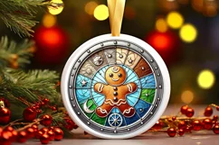 Round Christmas Ornament Sublimation|Clipart Product Image 2