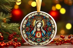 Round Christmas Ornament Sublimation|Clipart Product Image 2