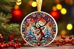 Round Christmas Ornament Sublimation|Clipart Product Image 2