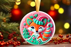 Round Christmas Ornament Sublimation|Clipart Product Image 2