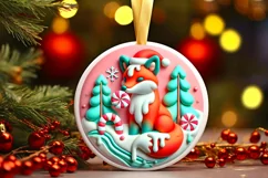 Round Christmas Ornament Sublimation|Clipart Product Image 2