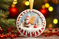 Round Christmas Ornament Sublimation|Clipart Product Image 1