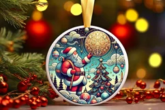 Round Christmas Ornament Sublimation|Clipart Product Image 2