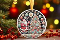 Round Christmas Ornament Sublimation|Clipart Product Image 2