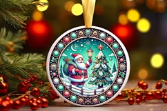 Round Christmas Ornament Sublimation|Clipart Product Image 2