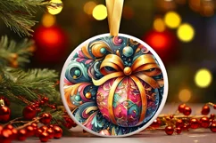 Round Christmas Ornament Sublimation|Clipart Product Image 1
