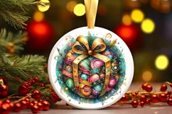 Round Christmas Ornament Sublimation|Clipart Product Image 1