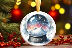 Round Christmas Ornament Sublimation|Clipart Product Image 2