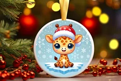 Round Christmas Ornament Sublimation|Clipart Product Image 2
