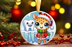 Round Christmas Ornament Sublimation|Clipart Product Image 2