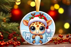 Round Christmas Ornament Sublimation|Clipart Product Image 2