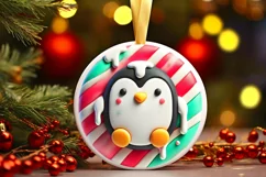 Round Christmas Ornament Sublimation|Clipart Product Image 2