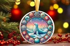Round Christmas Ornament Sublimation|Clipart Product Image 2