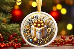 Round Christmas Ornament Sublimation|Clipart Product Image 2