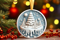 Round Christmass Ornament PNG Product Image 1