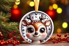 Shiny Christmas Face Round Deer Product Image 3