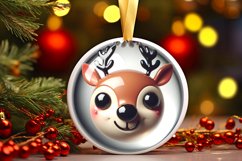 Shiny Christmas Face Round Deer Product Image 1
