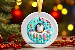 Round Christmas Ornament Sublimation|Clipart Product Image 2