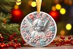 Round Christmas Ornament Sublimation|Clipart Product Image 2