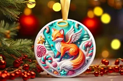 Round Christmas Ornament Sublimation|Clipart Product Image 2