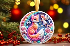 Round Christmas Ornament Sublimation|Clipart Product Image 2