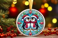 Round Christmas Ornament Sublimation|Clipart Product Image 2