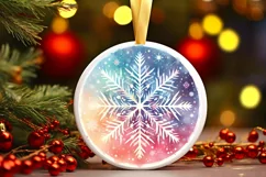 Round Christmas Ornament Sublimation|Clipart Product Image 1