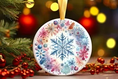 Round Christmas Ornament Sublimation|Clipart Product Image 3