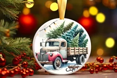 Round Christmas Ornament Sublimation|Clipart Product Image 2