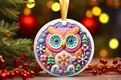 Round Christmas Ornament Sublimation|Clipart Product Image 2