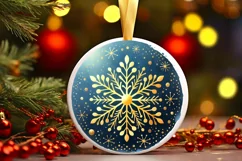 Round Christmas Ornament Sublimation|Clipart Product Image 1