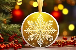 Round Christmas Ornament Sublimation|Clipart Product Image 2