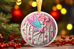 Round Christmas Ornament Sublimation|Clipart Product Image 2