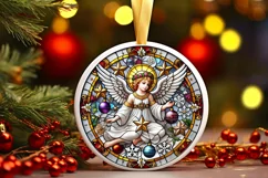 Round Christmas Ornament Sublimation|Clipart Product Image 2