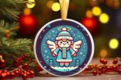 Round Christmas Ornament Sublimation|Clipart Product Image 2