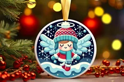 Round Christmas Ornament Sublimation|Clipart Product Image 2