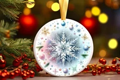 Round Christmas Ornament Sublimation|Clipart Product Image 1