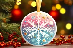 Round Christmas Ornament Sublimation|Clipart Product Image 1