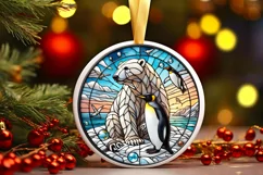 Round Christmas Ornament Sublimation|Clipart Product Image 1