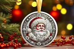 Round Christmas Ornament Sublimation|Clipart Product Image 2