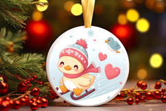 Round Christmass Ornament PNG Product Image 1