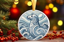 Round Christmas Ornament Sublimation|Clipart Product Image 1